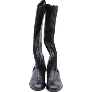 Ralph Lauren Margarite Leather Boots 5.5B Black 15" Zipper Knee High